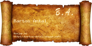 Bartos Antal névjegykártya